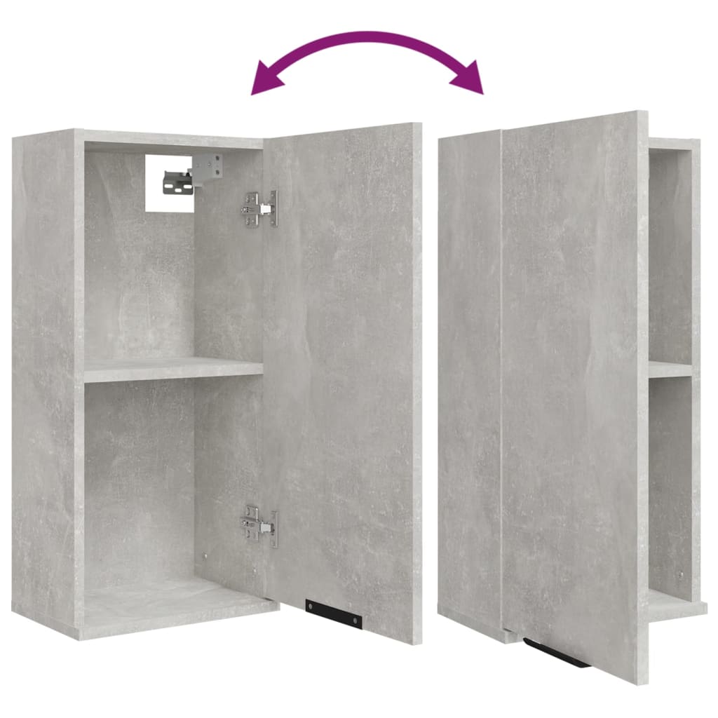 vidaXL Set muebles de baño 2 piezas madera contrachapada gris hormigón