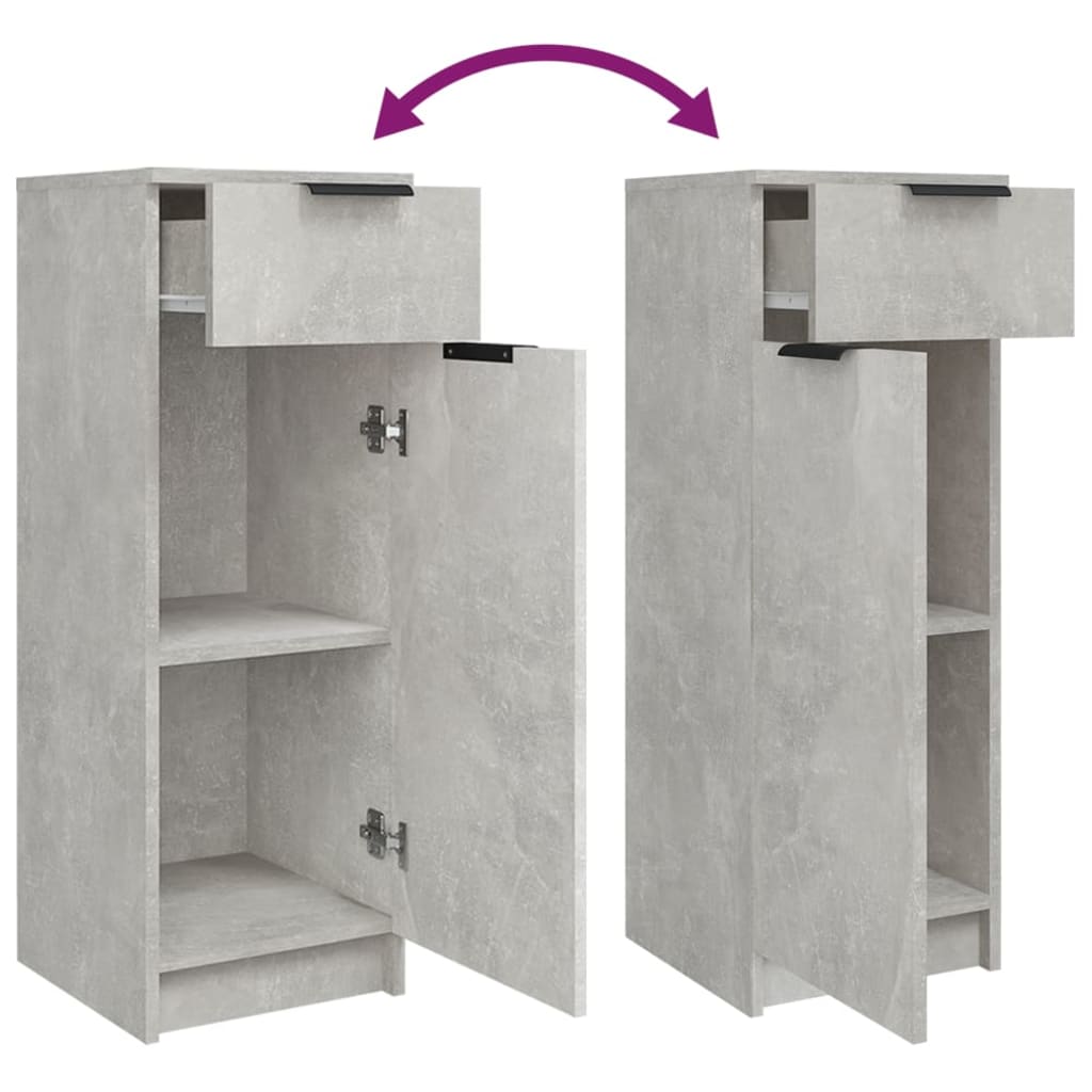 vidaXL Set muebles de baño 2 piezas madera contrachapada gris hormigón