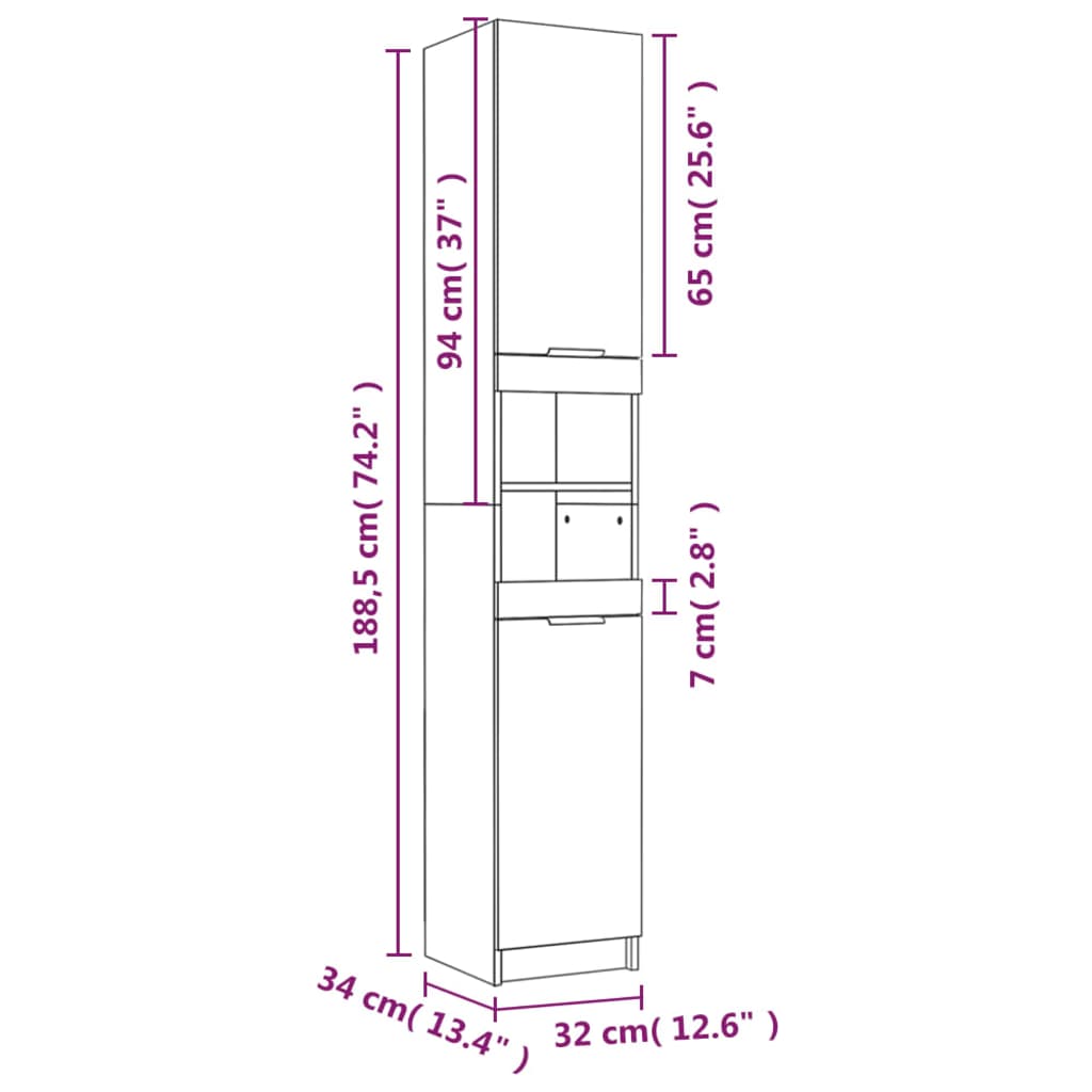 vidaXL Set muebles de baño 2 piezas madera contrachapada gris hormigón