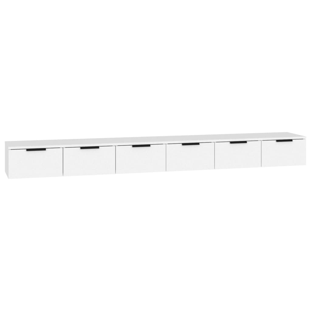 vidaXL Armarios de pared 2 uds madera contrachapada blanco 102x30x20cm