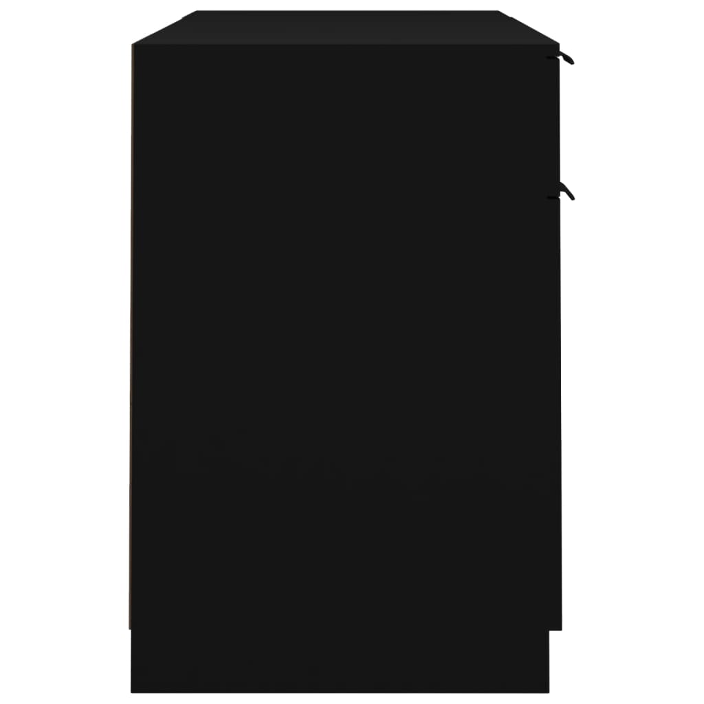 vidaXL Escritorio con armario lateral madera contrachapada negro