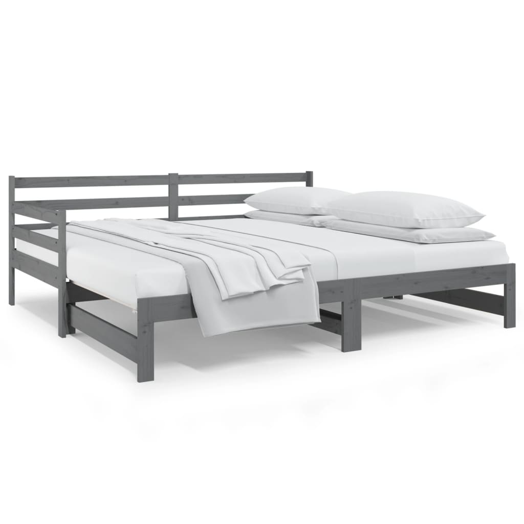 vidaXL Sofá cama extraíble sin colchón gris 2x(90x190) cm