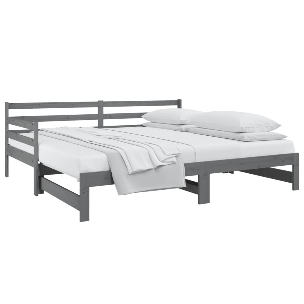 vidaXL Sofá cama extraíble sin colchón gris 2x(90x190) cm