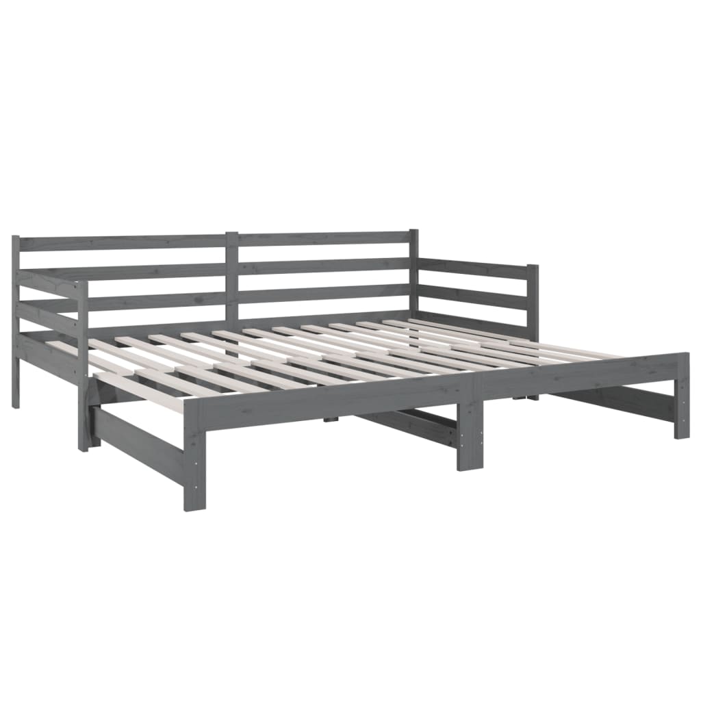 vidaXL Sofá cama extraíble sin colchón gris 2x(90x190) cm