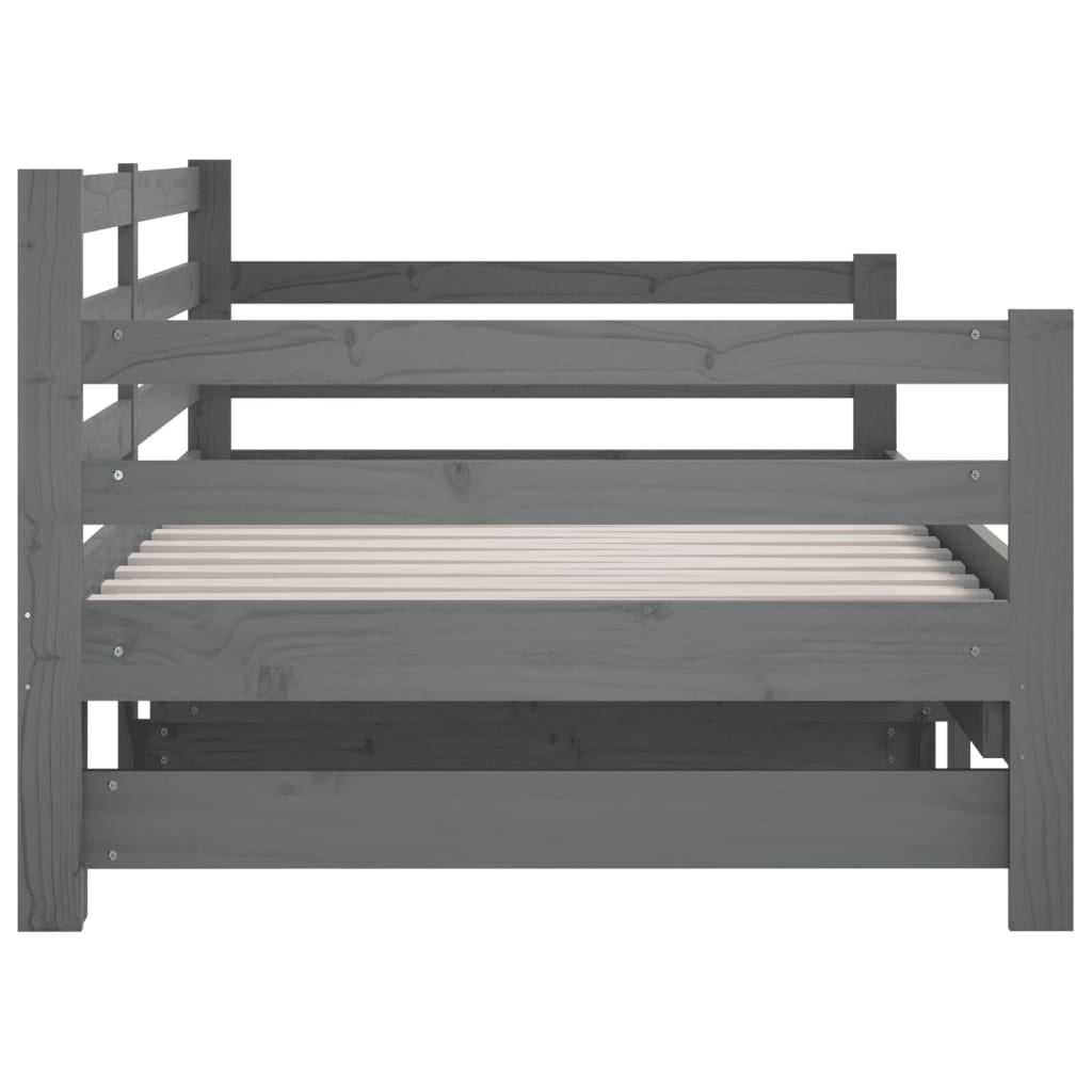 vidaXL Sofá cama extraíble sin colchón gris 2x(90x190) cm