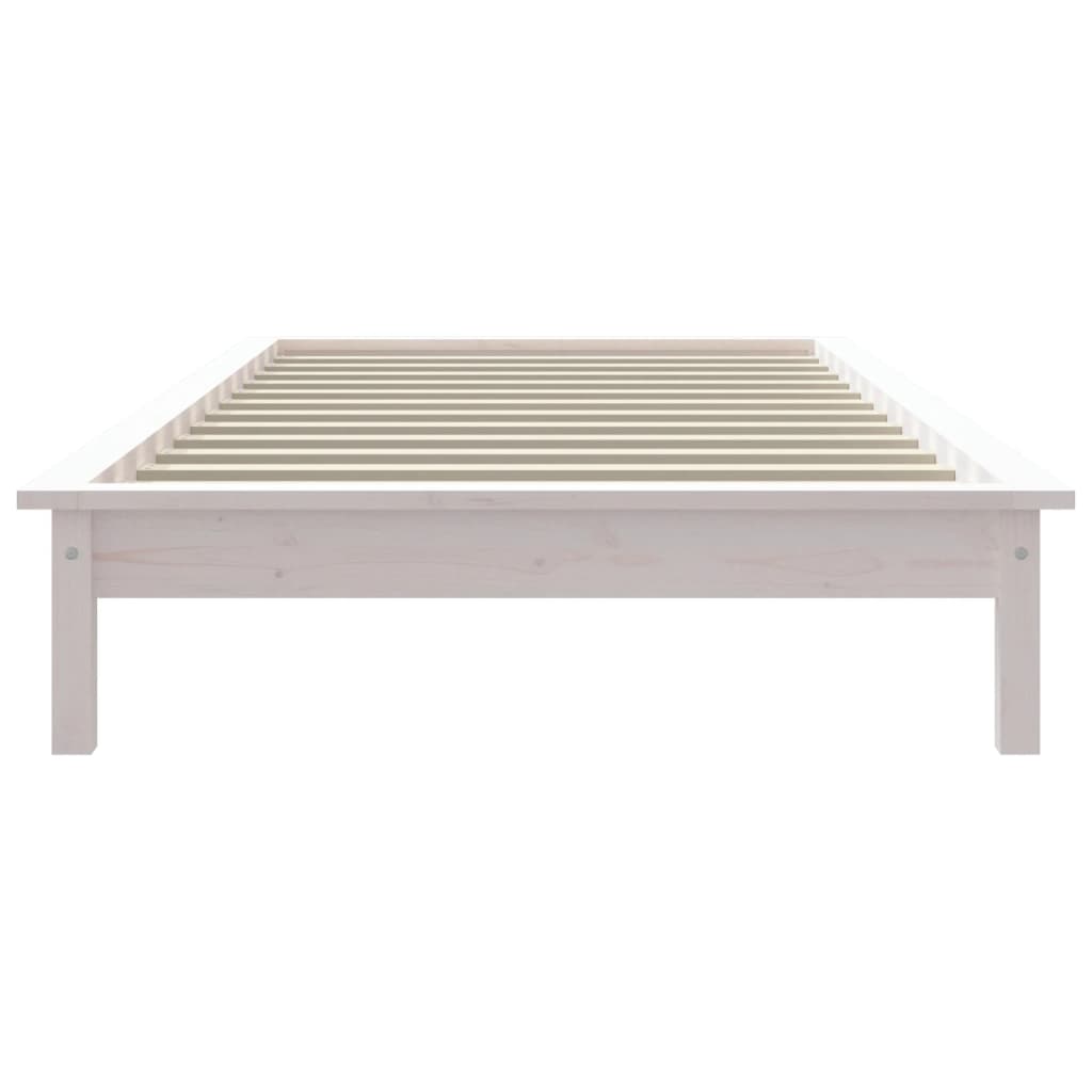 vidaXL Estructura de cama madera maciza de pino blanco 75x190 cm