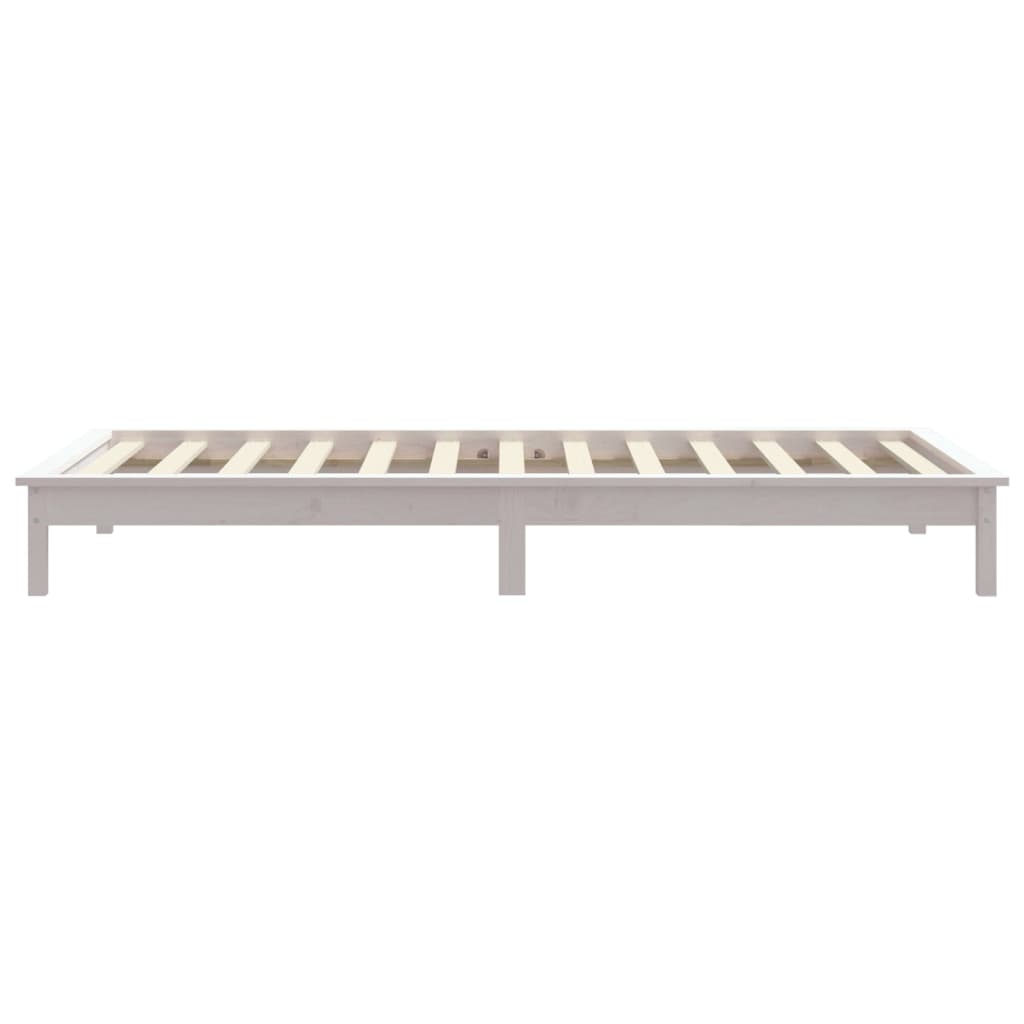 vidaXL Estructura de cama madera maciza de pino blanco 75x190 cm