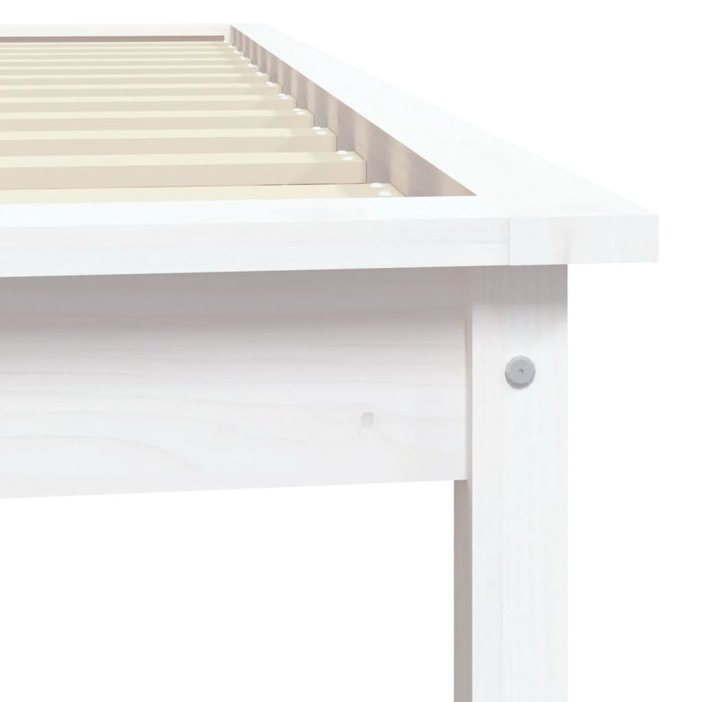 vidaXL Estructura de cama madera maciza de pino blanco 75x190 cm