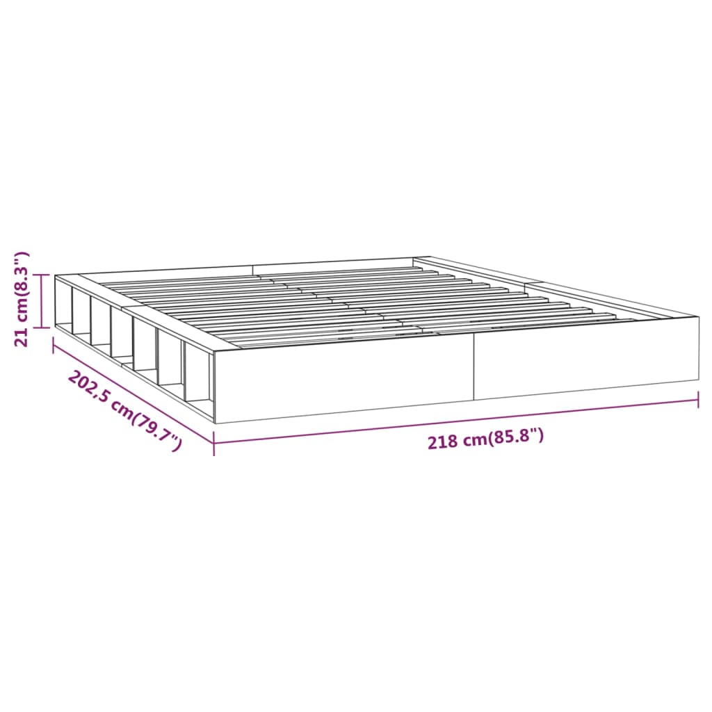 vidaXL Estructura de cama de madera maciza 200x200 cm