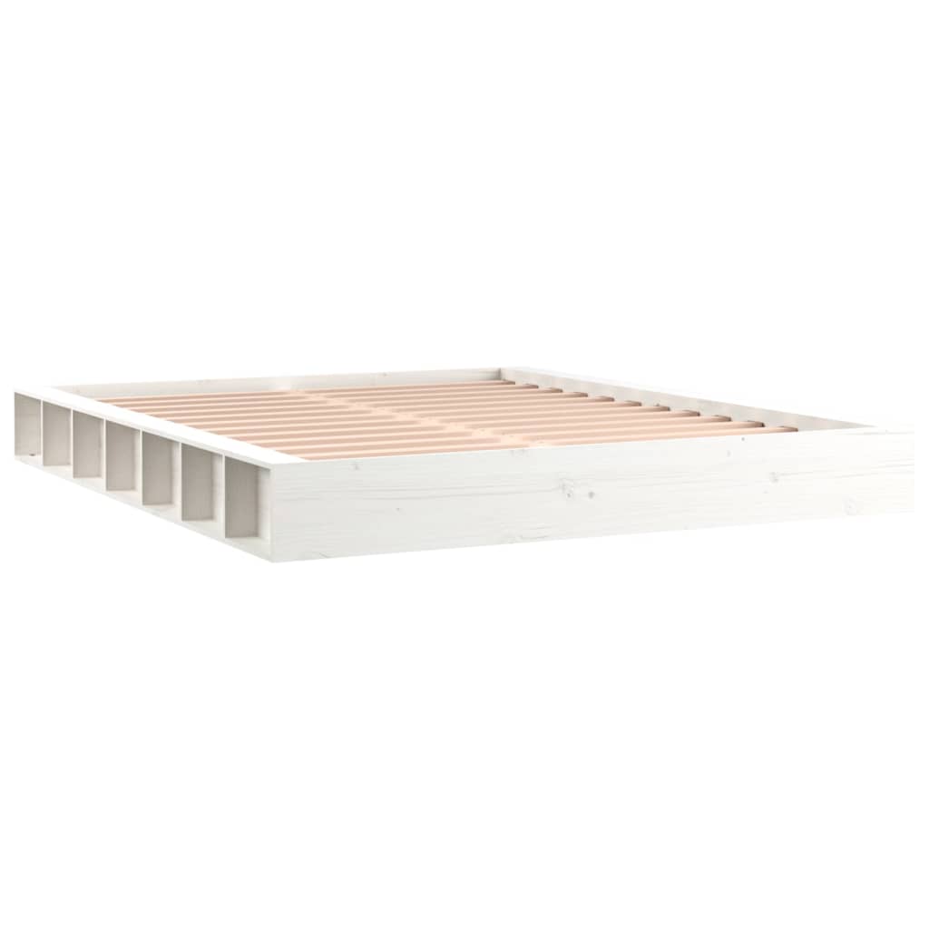 vidaXL Estructura de cama de madera maciza blanca 200x200 cm