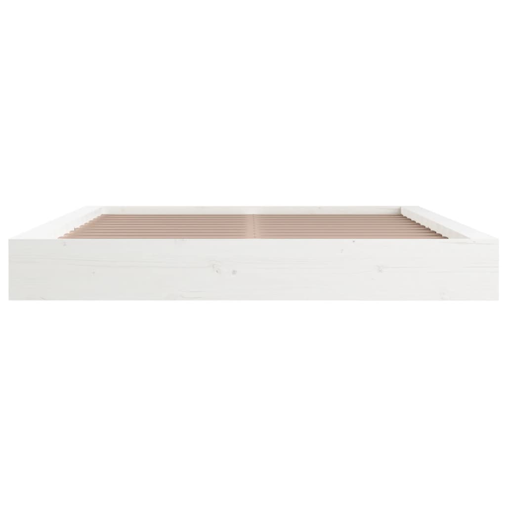 vidaXL Estructura de cama de madera maciza blanca 200x200 cm