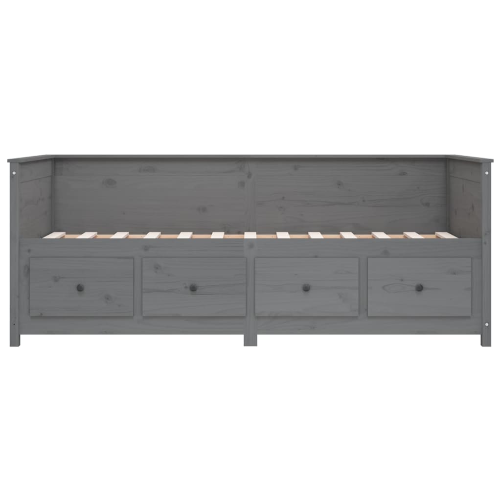 vidaXL Sofá cama sin colchón madera maciza de pino gris 90x190 cm