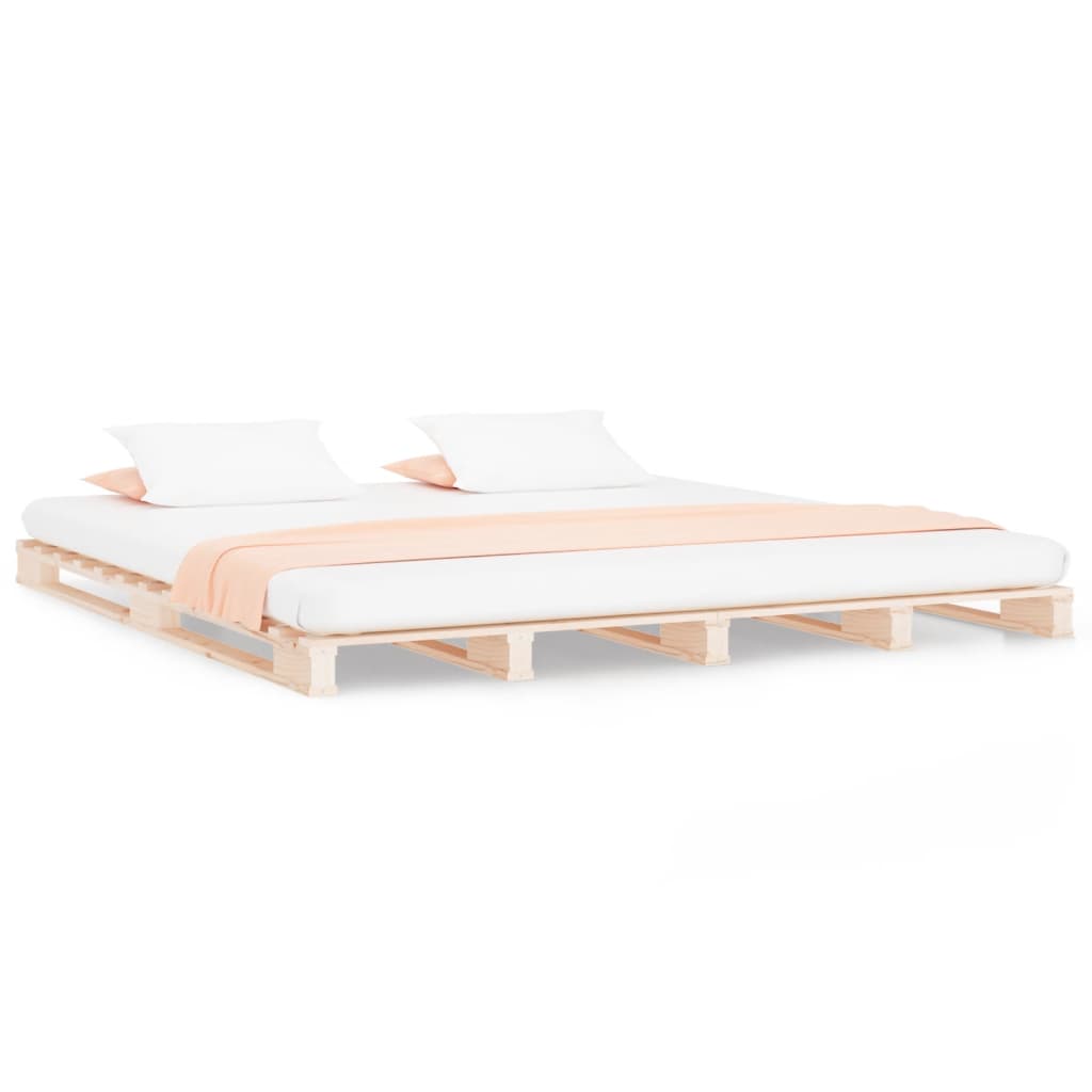 vidaXL Cama de palets de madera maciza de pino 160x200 cm