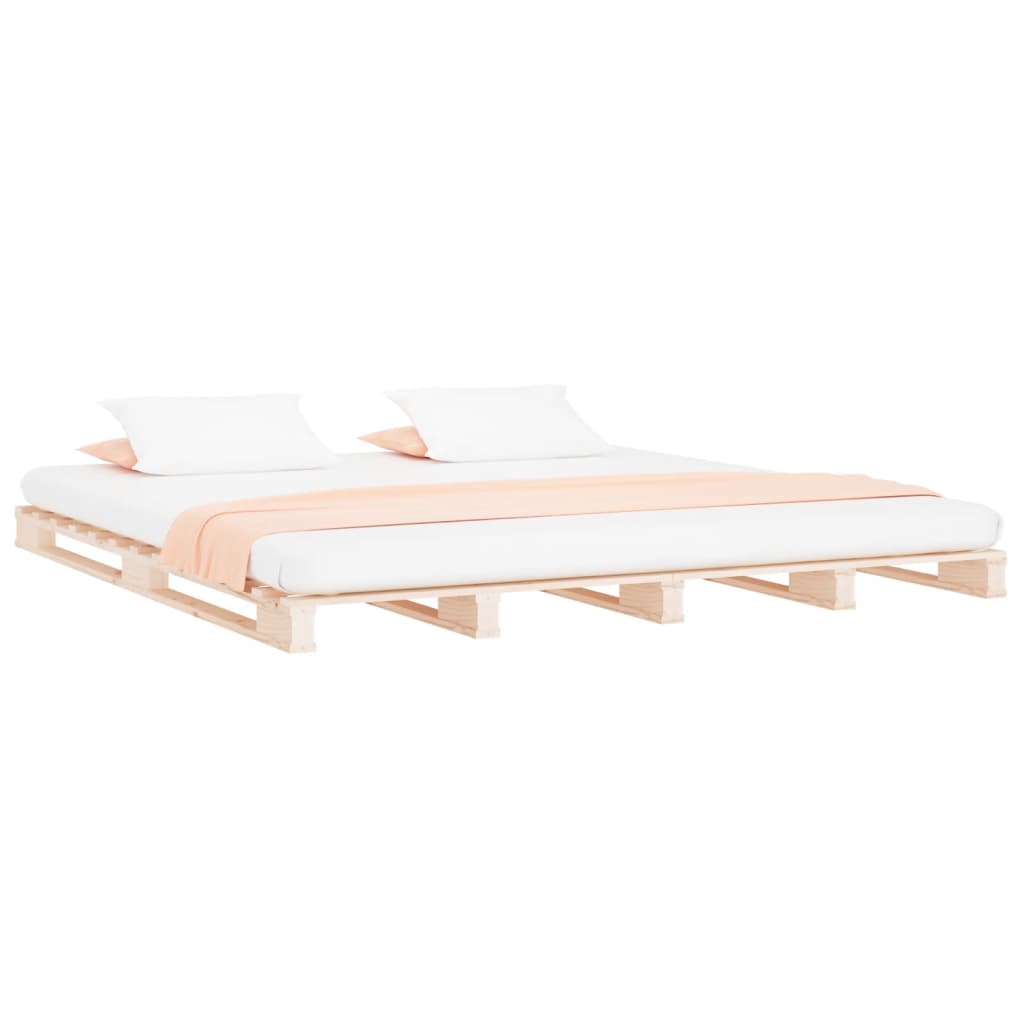 vidaXL Cama de palets de madera maciza de pino 160x200 cm