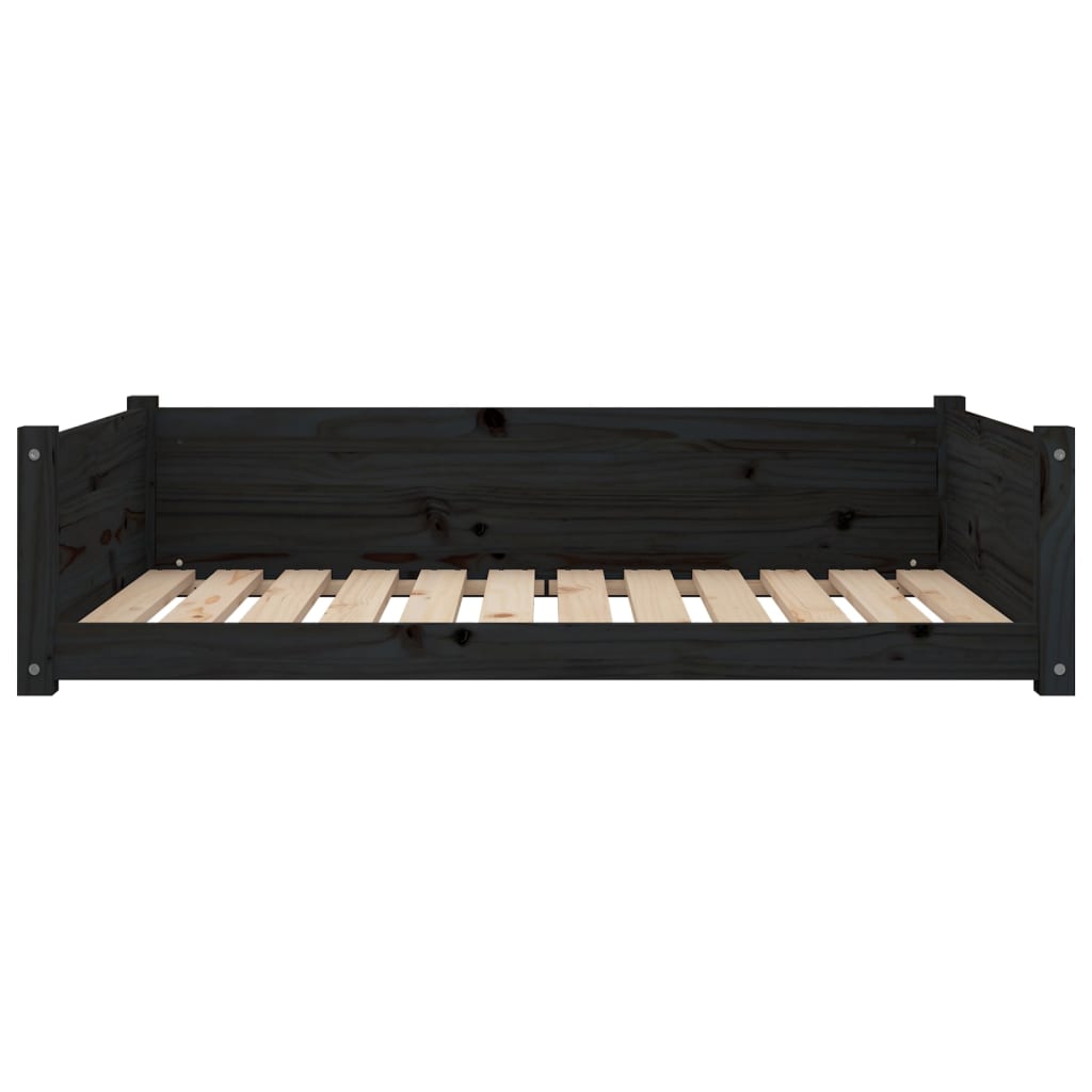 vidaXL Cama para perros madera maciza de pino negro 105,5x75,5x28 cm