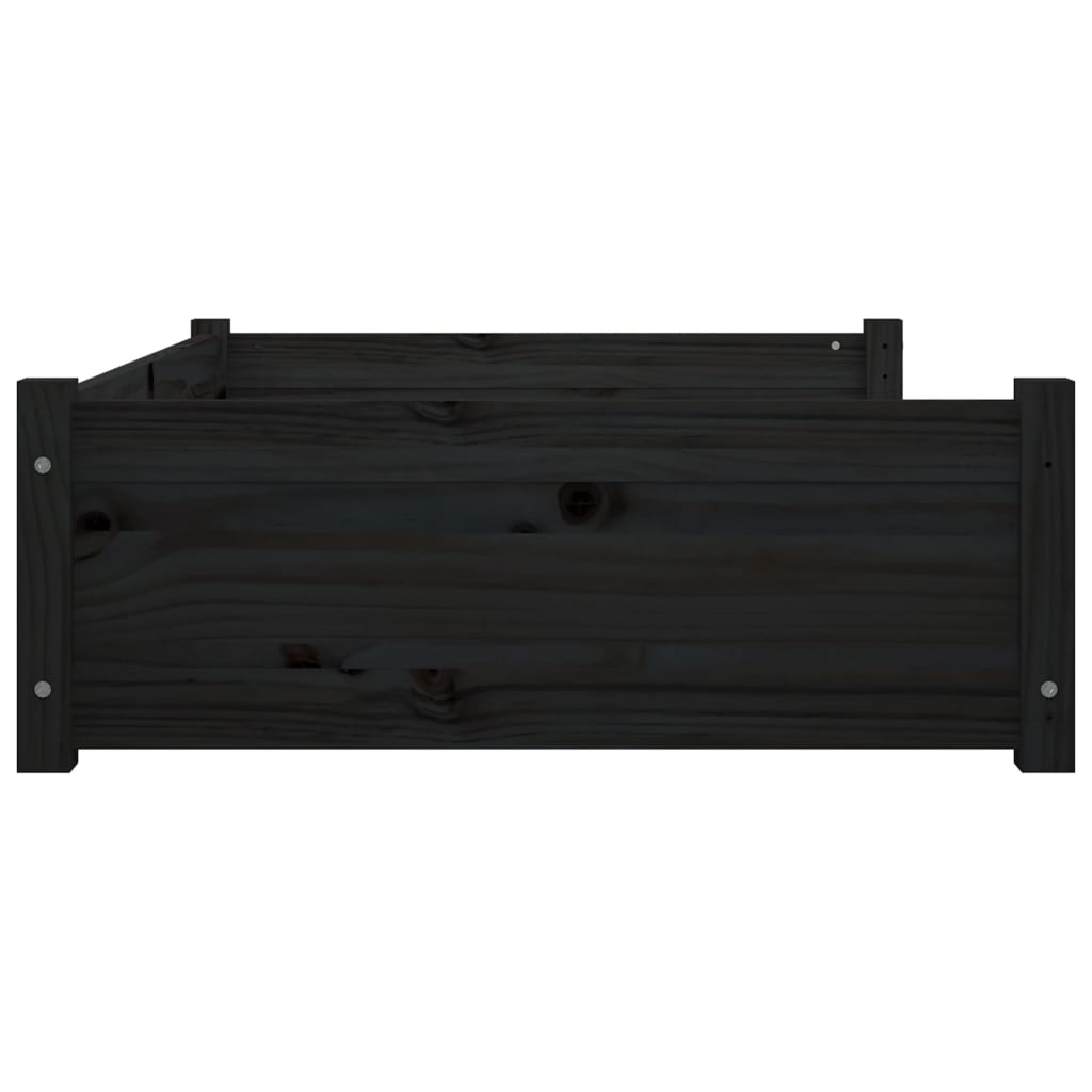 vidaXL Cama para perros madera maciza de pino negro 105,5x75,5x28 cm