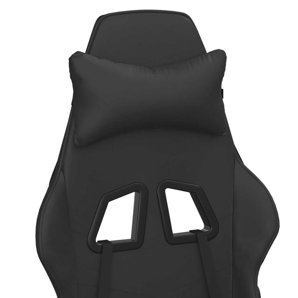 vidaXL Silla gaming con masaje cuero sintético negro
