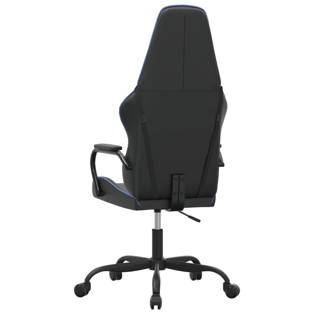 vidaXL Silla gaming con masaje cuero sintético azul y negro