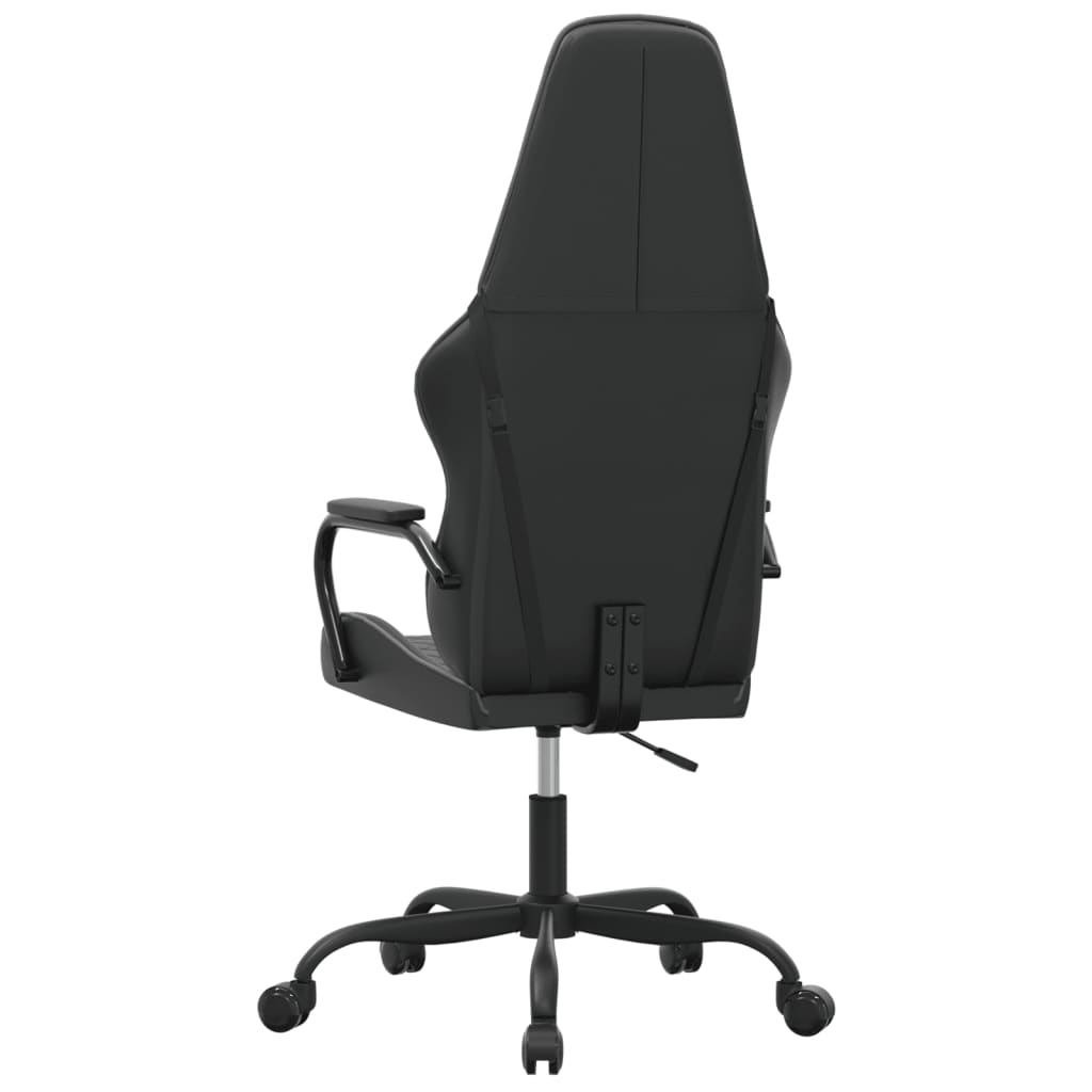 vidaXL Silla gaming con masaje cuero sintético gris y negro