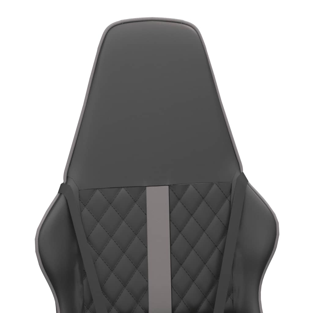 vidaXL Silla gaming con masaje cuero sintético gris y negro