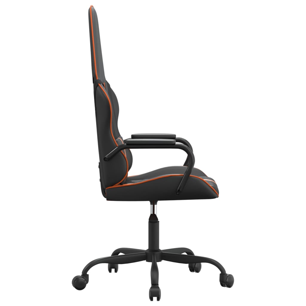 vidaXL Silla gaming con masaje cuero sintético naranja y negro