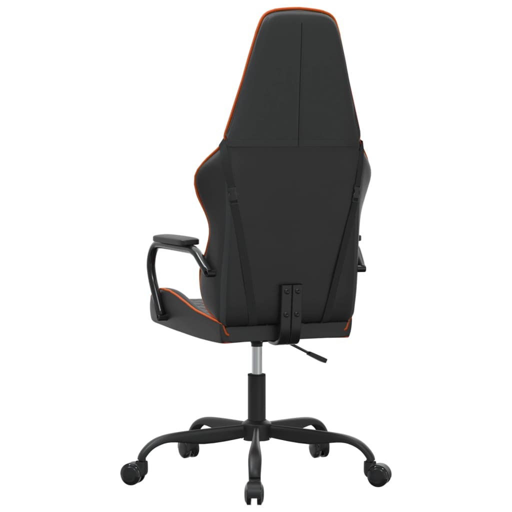 vidaXL Silla gaming con masaje cuero sintético naranja y negro