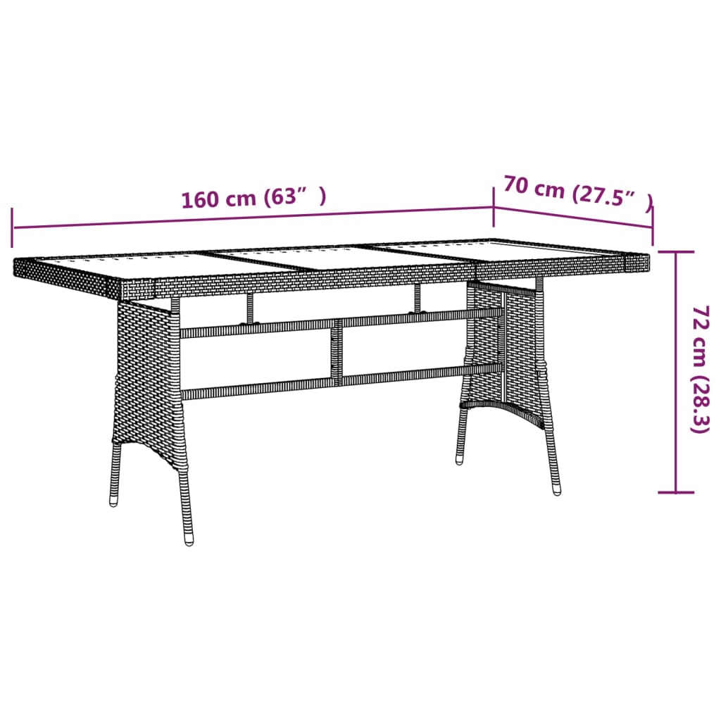 idaXL Juego de comedor de jardín 9 piezas ratán sintético negro