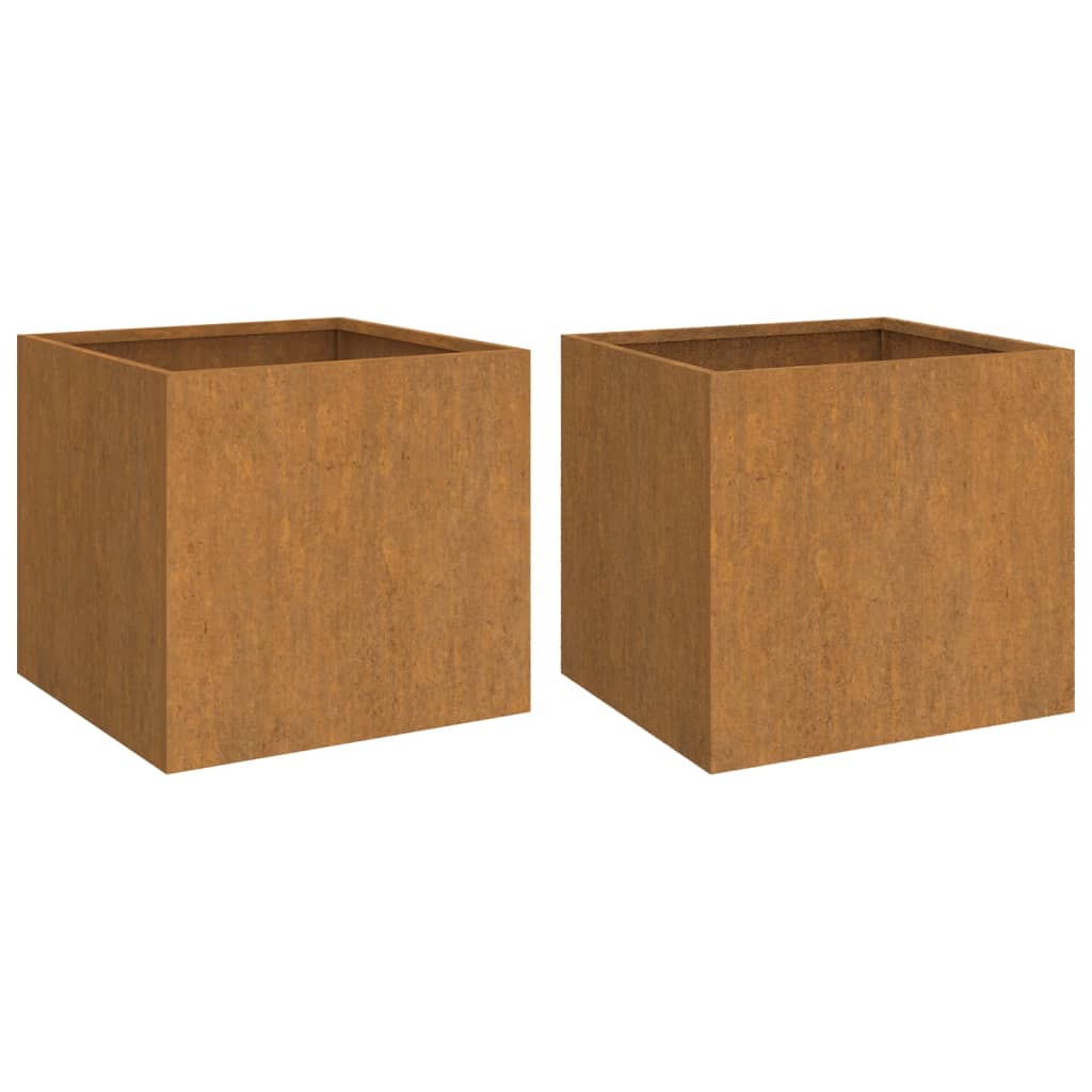 vidaXL Jardineras 2 unidades acero corten 49x47x46 cm