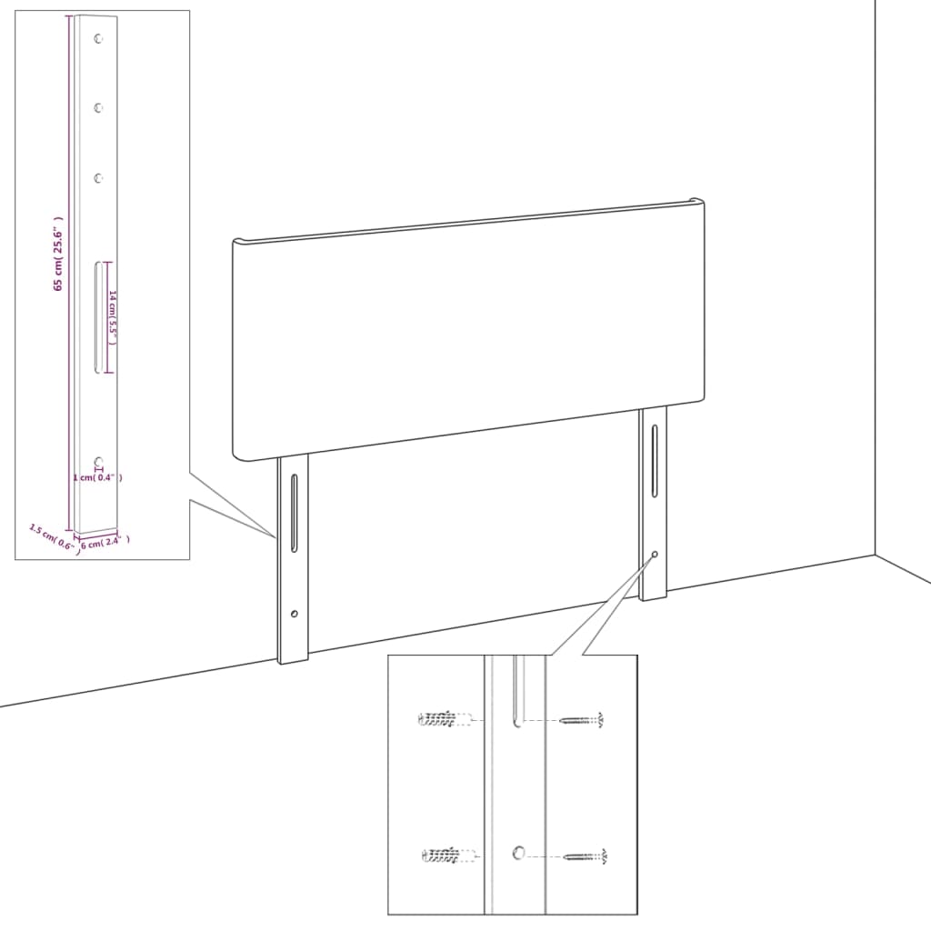 vidaXL Cabecero de cuero sintético marrón 80x5x78/88 cm