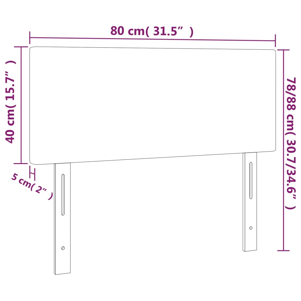 vidaXL Cabecero de terciopelo negro 80x5x78/88 cm