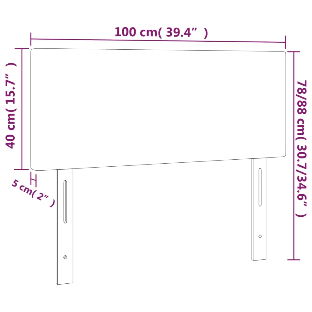 vidaXL Cabecero de terciopelo negro 100x5x78/88 cm