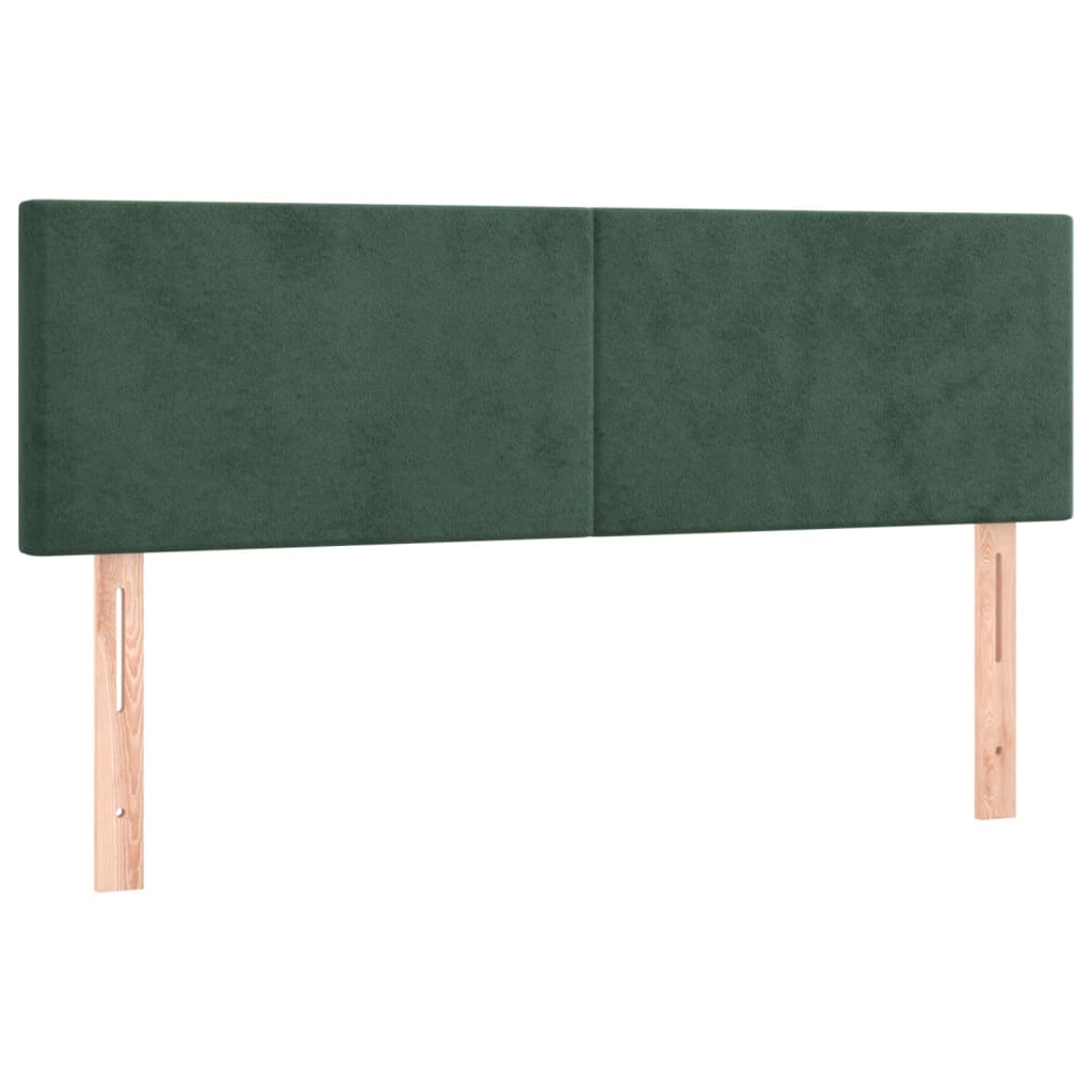 vidaXL Cabeceros 2 unidades terciopelo verde oscuro 72x5x78/88 cm