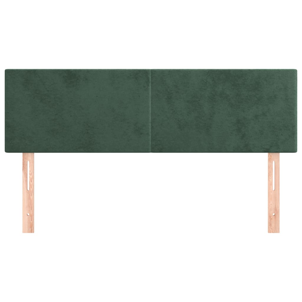 vidaXL Cabeceros 2 unidades terciopelo verde oscuro 72x5x78/88 cm