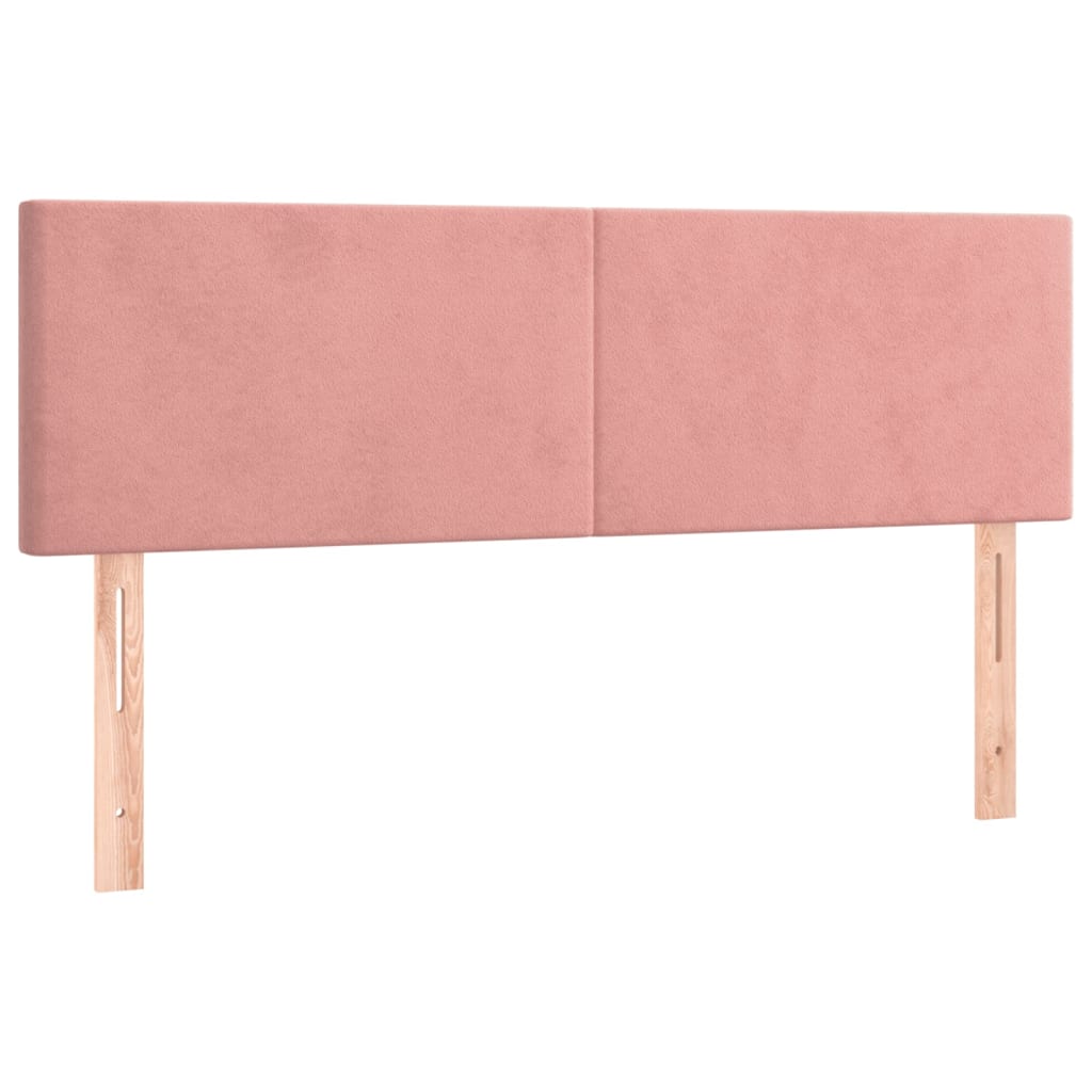 vidaXL Cabeceros 2 unidades terciopelo rosa 72x5x78/88 cm