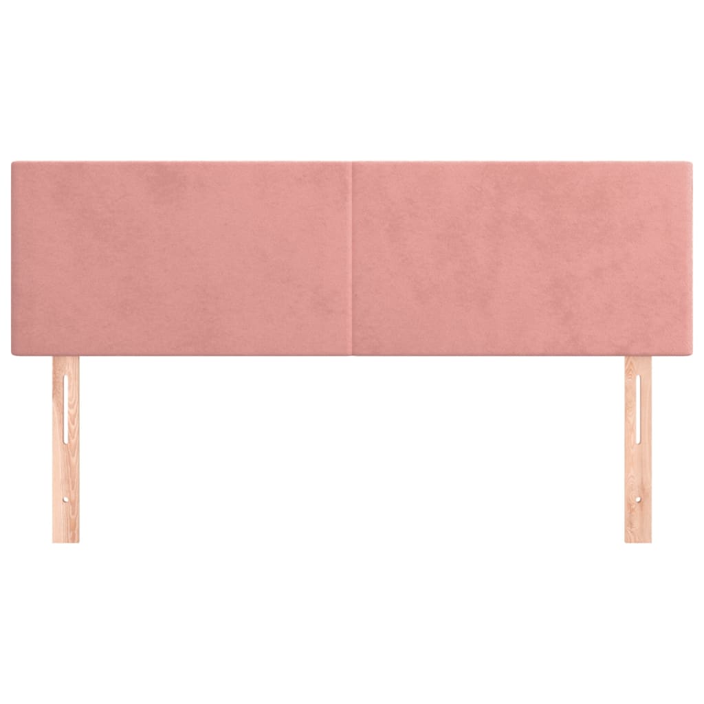 vidaXL Cabeceros 2 unidades terciopelo rosa 72x5x78/88 cm