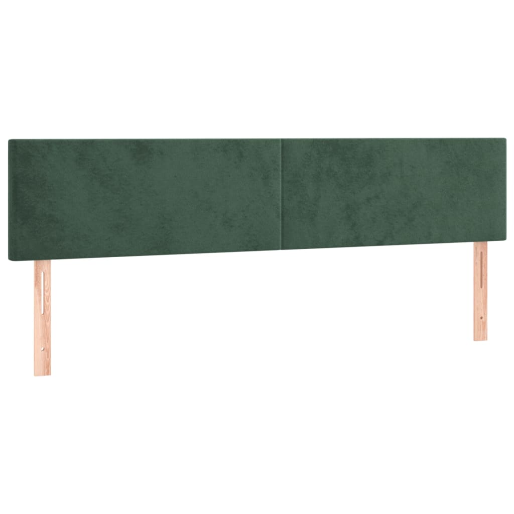 vidaXL Cabeceros 2 unidades de terciopelo verde oscuro 80x5x78/88 cm