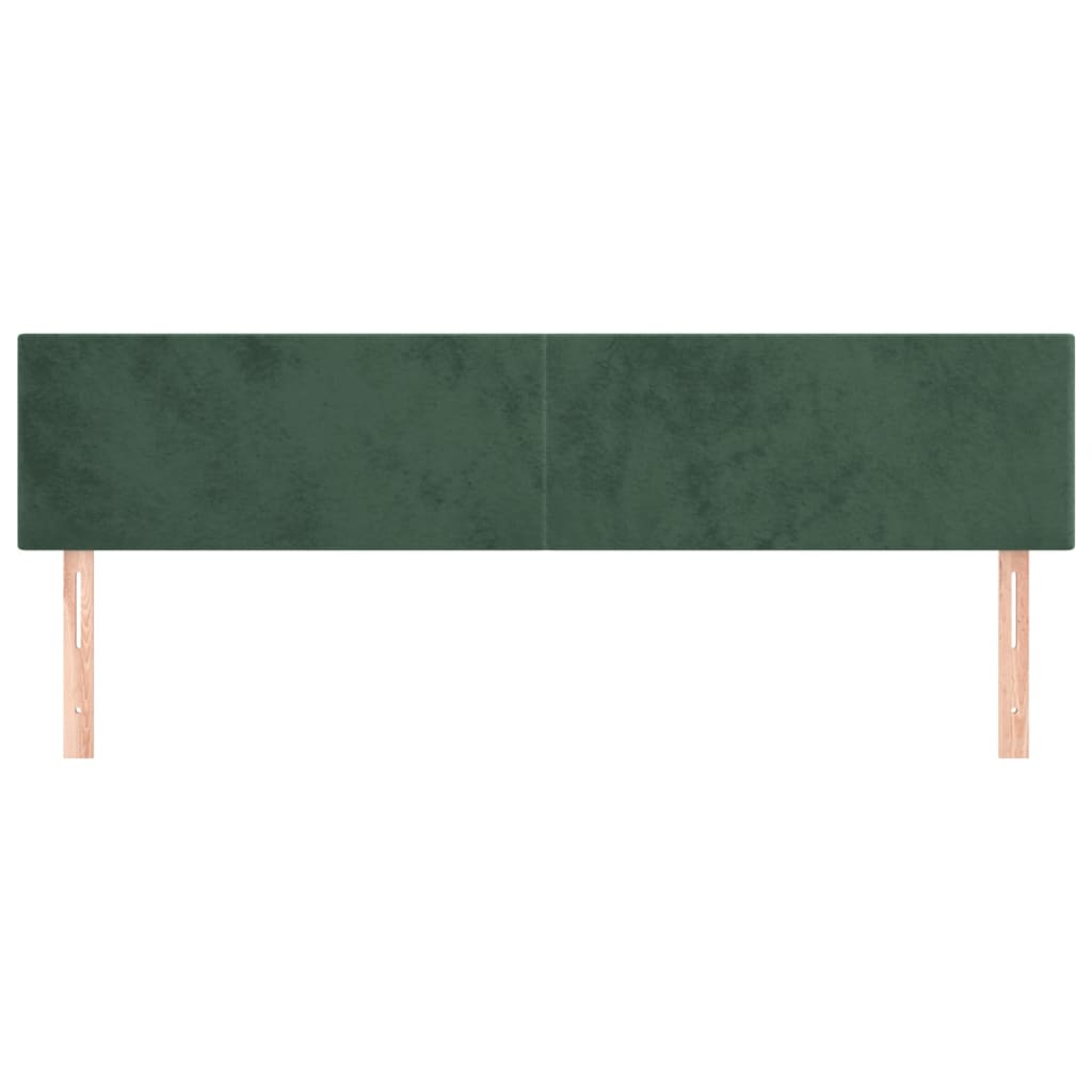 vidaXL Cabeceros 2 unidades de terciopelo verde oscuro 80x5x78/88 cm