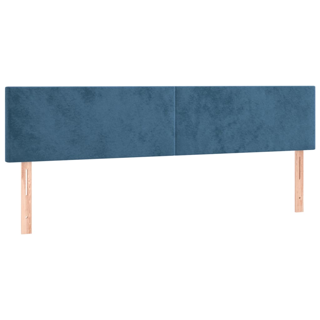 vidaXL Cabeceros 2 unidades de terciopelo azul oscuro 80x5x78/88 cm