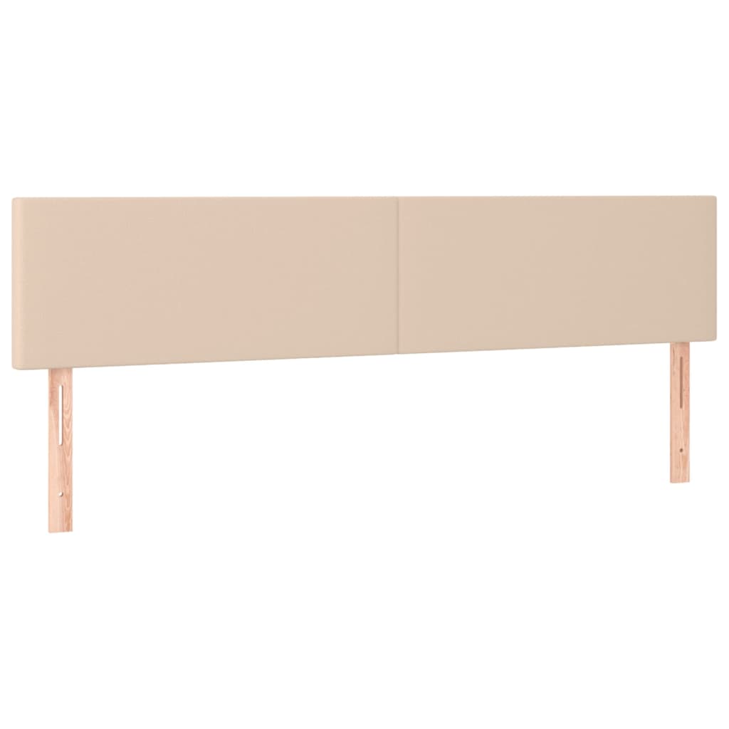 vidaXL Cabeceros 2 unidades cuero sintético capuchino 100x5x78/88 cm