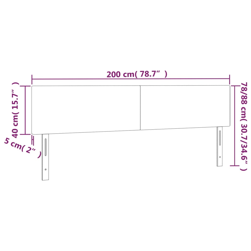 vidaXL Cabeceros 2 unidades cuero sintético capuchino 100x5x78/88 cm