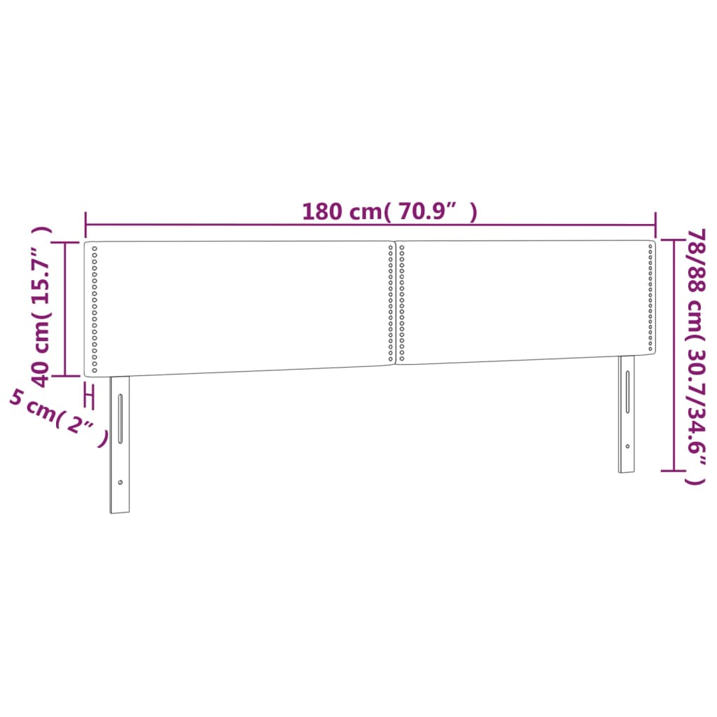 vidaXL Cabeceros 2 unidades cuero sintético capuchino 90x5x78/88 cm