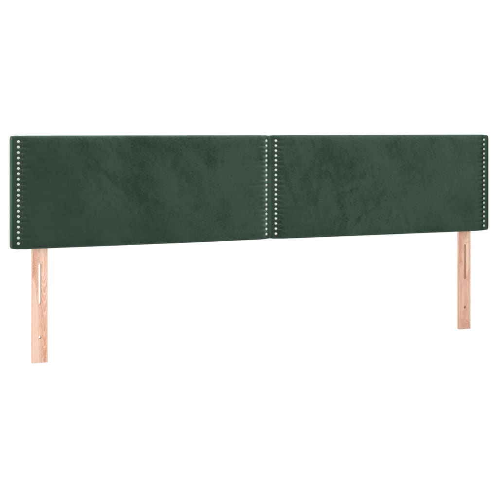 vidaXL Cabeceros 2 unidades de terciopelo verde oscuro 90x5x78/88 cm