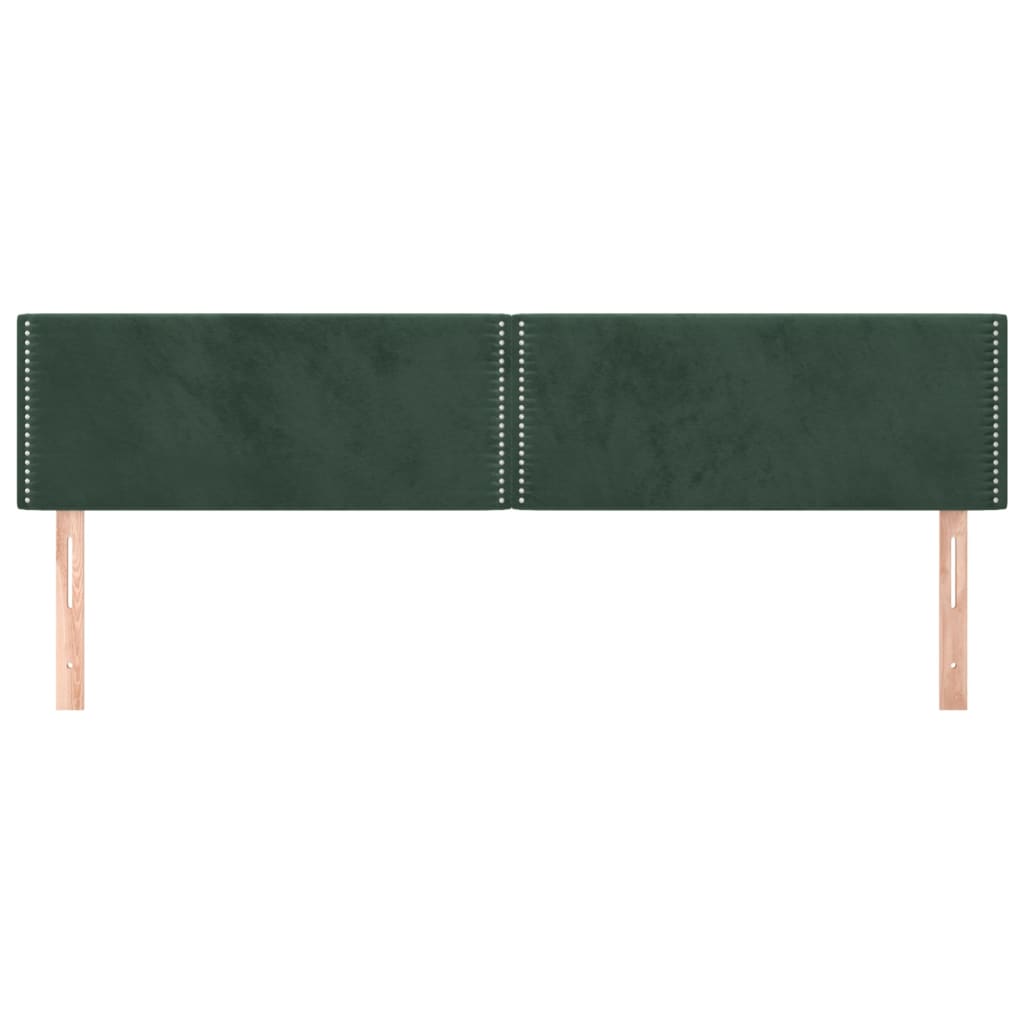 vidaXL Cabeceros 2 unidades de terciopelo verde oscuro 90x5x78/88 cm