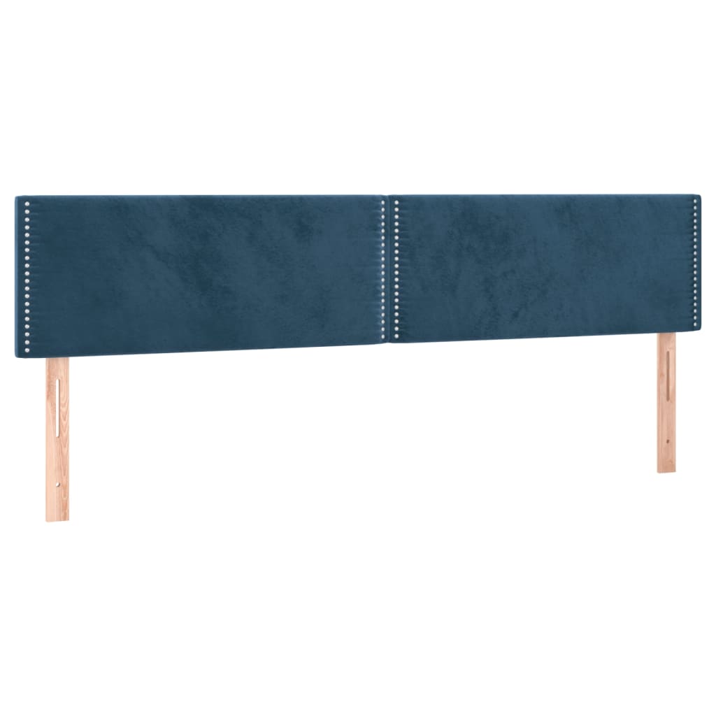 vidaXL Cabeceros 2 unidades de terciopelo azul oscuro 90x5x78/88 cm