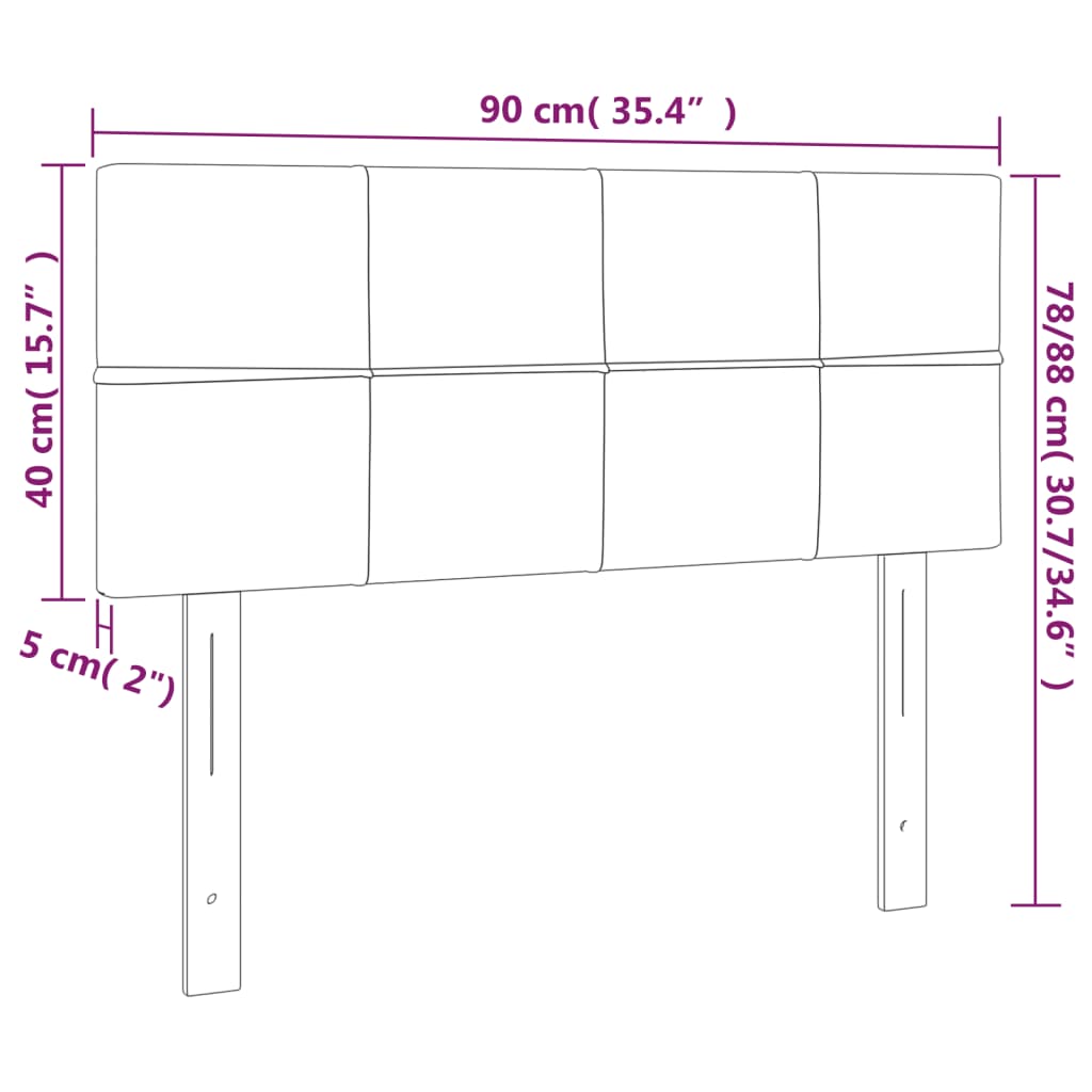 vidaXL Cabecero de tela gris oscuro 90x5x78/88 cm