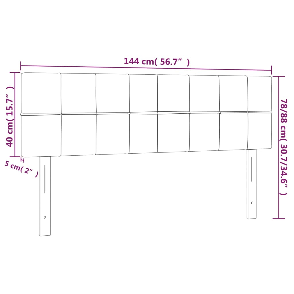 vidaXL Cabeceros 2 unidades tela marrón oscuro 72x5x78/88 cm