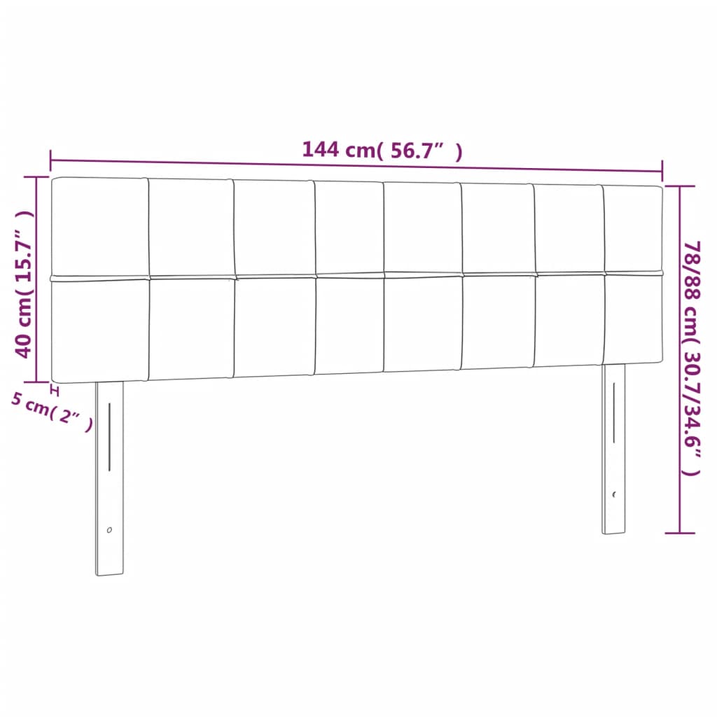 vidaXL Cabeceros 2 unidades tela gris taupe 72x5x78/88 cm