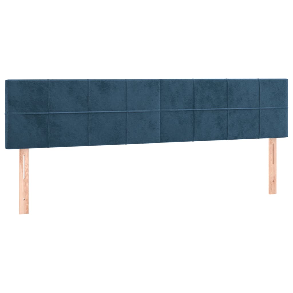 vidaXL Cabeceros 2 unidades de terciopelo azul oscuro 80x5x78/88 cm