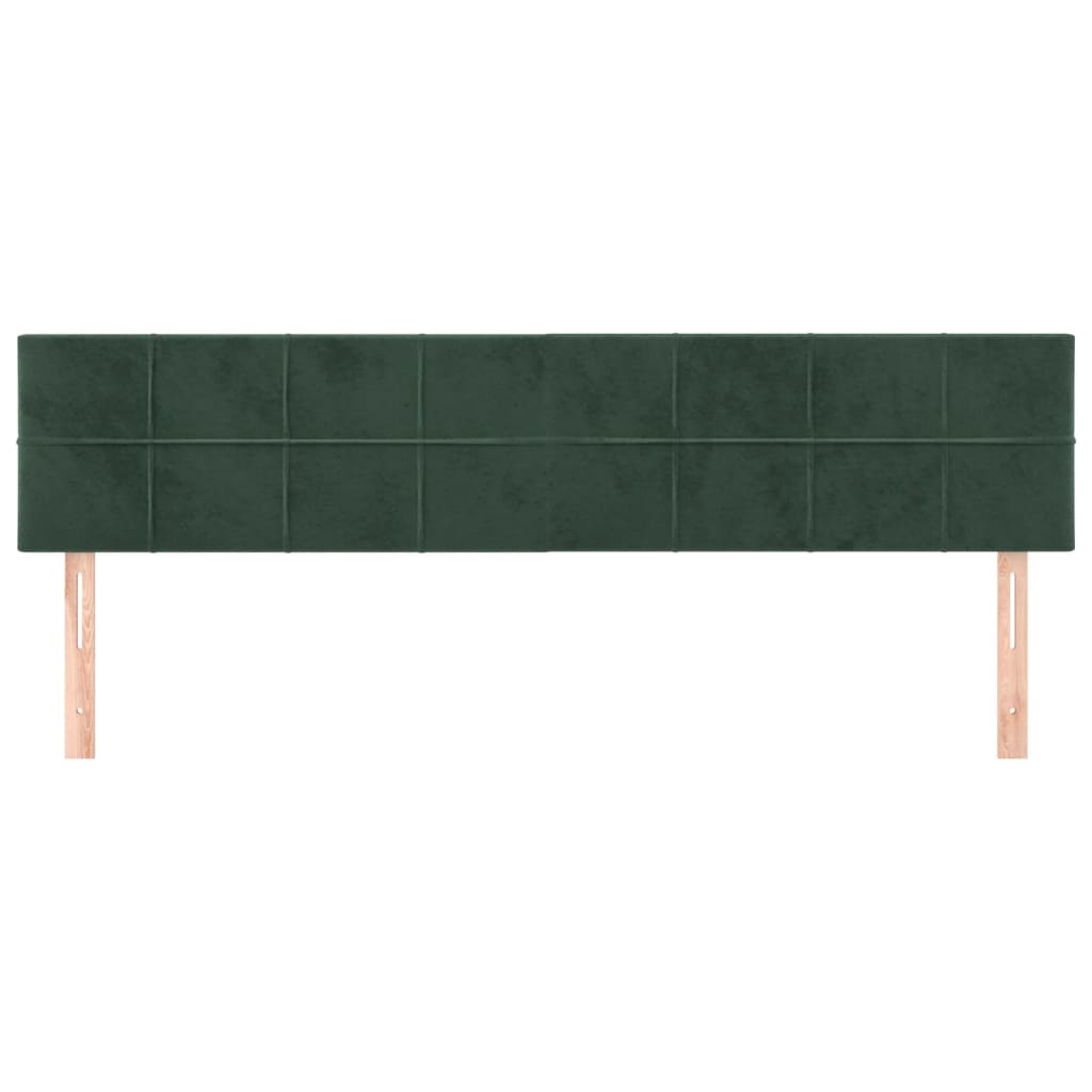 vidaXL Cabeceros 2 unidades de terciopelo verde oscuro 90x5x78/88 cm