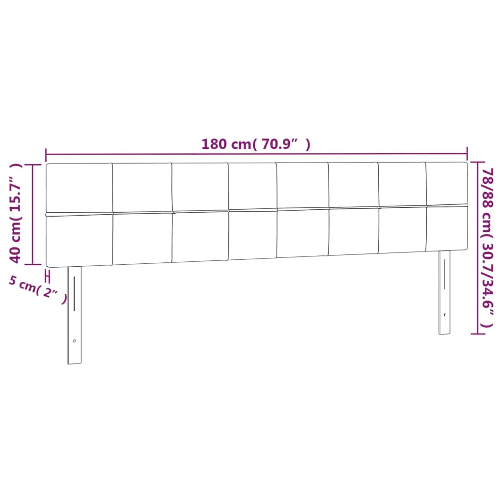 vidaXL Cabeceros 2 unidades de terciopelo rosa 90x5x78/88 cm